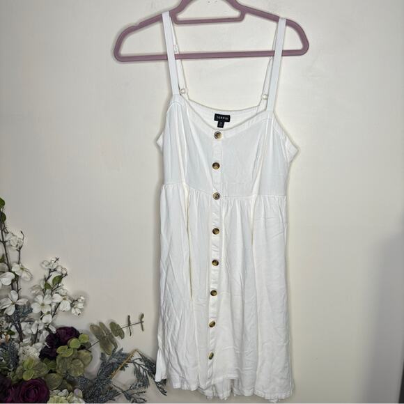 TORRID Mini Textured Woven High Lo Dress White {AA54} - Picture 3 of 7
